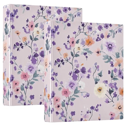 Ringbuch mit 3 Ringen, 3,8 cm mit Taschen, 1/2 Packungen, Schulbedarf, Ordner, 200 Blatt, Aquarell, lila Blume Ringbuch mit 3 Ringen, 3,8 cm mit Taschen, 1/2 Packungen, Schulbedarf, Ordner, 200 Blatt, Aquarell, lila Blume von GuoChe