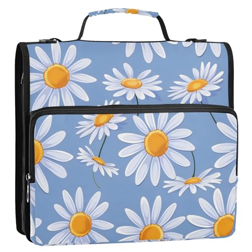 Ringbuch mit 3 Ringen, Gänseblümchen, mit extra Taschen und Griff, für Schule, Büro, Schule Ringbuch mit 3 Ringen, Gänseblümchen, mit extra Taschen und Griff, für Schule, Büro, Schule von GuoChe