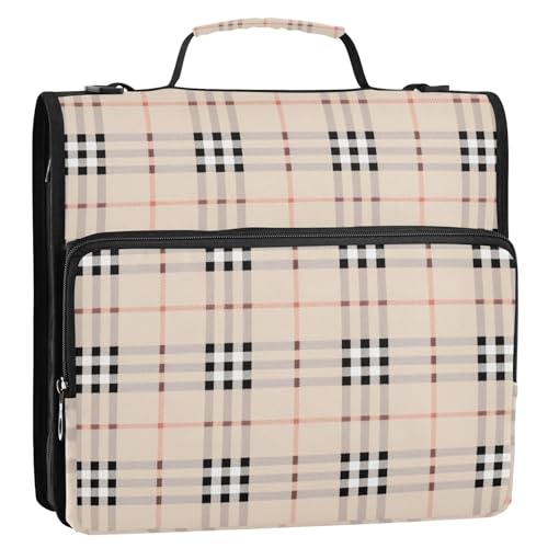 Ringbuch mit 3 Ringen, kariert, mit extra Taschen, Schultergurt und Griff, mehrere Taschen, Dokumenten-Organizer, Tasche für Büro, Schule Ringbuch mit 3 Ringen, kariert, mit extra Taschen, Schultergurt und Griff, mehrere Taschen, Dokumenten-Organizer, Tasche für Büro, Schule von GuoChe
