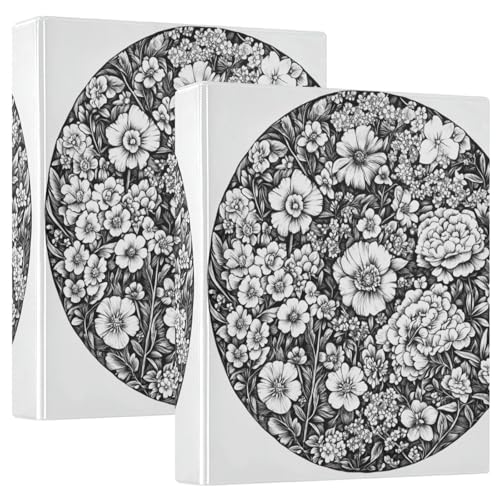 Ringbuch mit Klemmbrett, rund, 3,8 cm, 1/2er-Pack, College-Ordner für Studenten, Hardcover, Pfingstrosen, Rittersporn, Schmetterlinge, Bienen Ringbuch mit Klemmbrett, rund, 3,8 cm, 1/2er-Pack, College-Ordner für Studenten, Hardcover, Pfingstrosen, Rittersporn, Schmetterlinge, Bienen von GuoChe