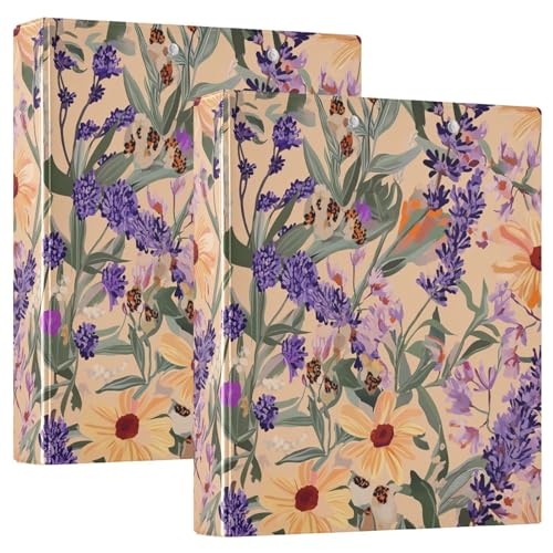 Ringbuch mit Klemmbrett, rund, 3,8 cm, 200 Blatt, Art-Deco-Blumen von GuoChe