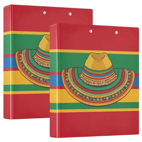 Ringbuch mit drei Ringen, 3,5 cm mit Klemmbrett, 1/2er-Pack, Schulbedarf, Hardcover mexikanischer Stil, Cinco de Mayo Halsketten, mexikanischer Serape-Poncho von GuoChe