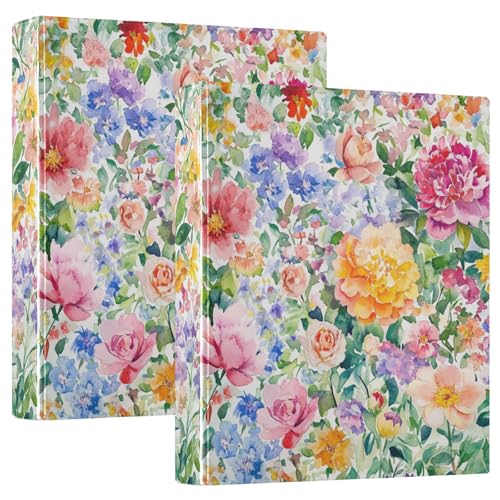 Ringbuch mit runden Ringen, 3,8 cm, mit Tascheneinband, 1/2 Stück, Schulbedarf, Hardcover, Blumen, Pfingstrosen, Rose, bunt Ringbuch mit runden Ringen, 3,8 cm, mit Tascheneinband, 1/2 Stück, Schulbedarf, Hardcover, Blumen, Pfingstrosen, Rose, bunt von GuoChe