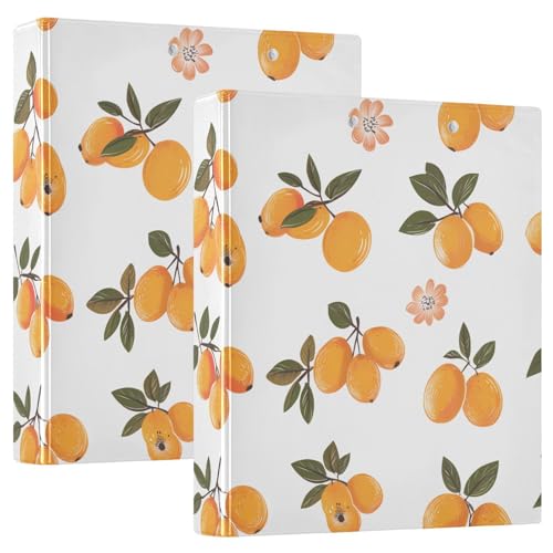 Ringbuch mit runden Ringen, 3,8 cm mit Taschen, 1/2er-Pack, Ordner für Studenten, Hardcover, frische Mispel, Obst von GuoChe