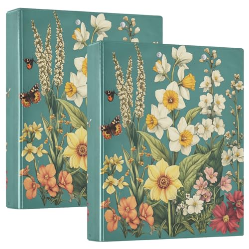 Ringbücher rund 3,8 cm mit Klemmbrett 1/2 Packung Ordner Schulhefter 200 Blatt Frühlingsblumen Narzisse Orchidee Schmetterlinge Bienen Blaugrün Ringbücher rund 3,8 cm mit Klemmbrett 1/2 Packung Ordner Schulhefter 200 Blatt Frühlingsblumen Narzisse Orchidee Schmetterlinge Bienen Blaugrün von GuoChe