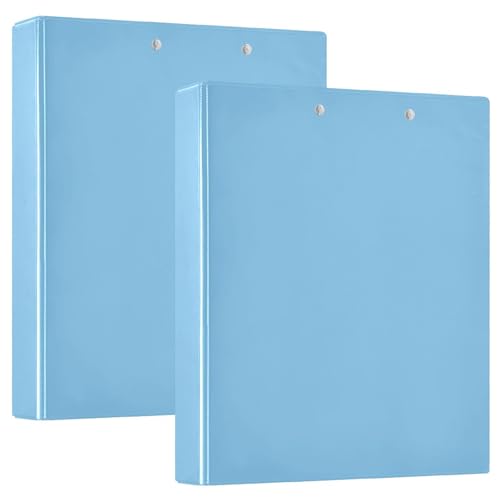 Ringordner 1 & 1/2 Zoll mit Taschenhülle, 1/2 Packungen Studentenmappen, 200 Blatt, Hellblau, Reines Glatt von GuoChe