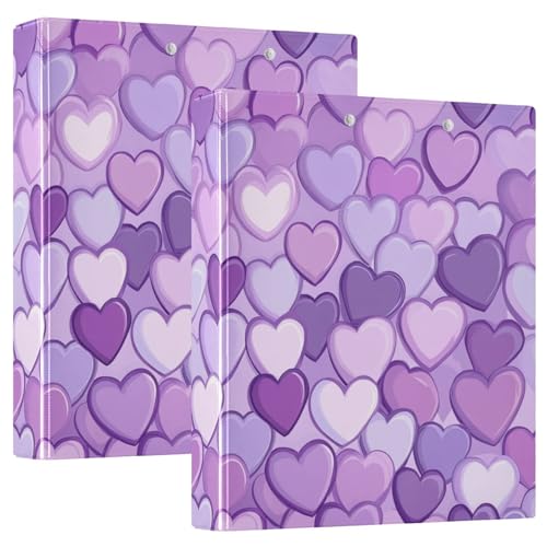 Ringordner 2,5 cm mit Taschentasche, 1/2-Pack, Schulbedarf, 200 Blatt, schöne lila Herzen, Valentinstag, 3 Stück Ringordner 2,5 cm mit Taschentasche, 1/2-Pack, Schulbedarf, 200 Blatt, schöne lila Herzen, Valentinstag, 3 Stück von GuoChe