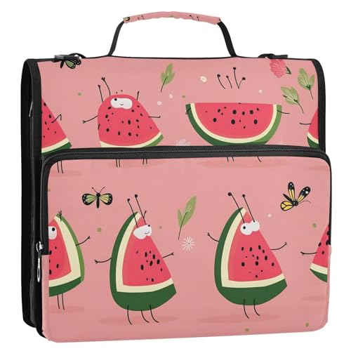 Ringordner mit Wassermelonen-Muster, 3,8 cm, 3 Ringe, mit Riemen, Portfolio, Organizer, geeignet für Mittelschule Ringordner mit Wassermelonen-Muster, 3,8 cm, 3 Ringe, mit Riemen, Portfolio, Organizer, geeignet für Mittelschule von GuoChe