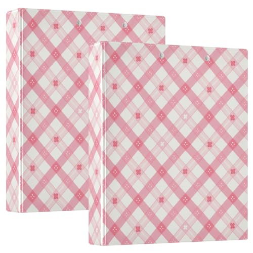 Robuste Ordner mit Taschen, Pastellbeige, kariert, 1 Packung, 3,8 cm, Büroordner, Schreibwaren, Akkories, Hardcover von GuoChe