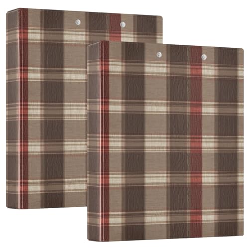Rosybrown Klemmbrett mit Taschen, Büffelkaro, Schottland, 1 Packung, 3,8 cm, Büroordner, Schreibwaren, Organizer, Zubehör, Hardcover von GuoChe