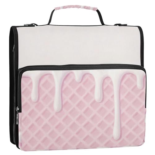 Rouge, Waffelmuster, 3 Ringe, 3,8 cm, Büroordner mit Gurt, mehrere Taschen, Dokumentenmappe, Organizer für Büro, Schule Rouge, Waffelmuster, 3 Ringe, 3,8 cm, Büroordner mit Gurt, mehrere Taschen, Dokumentenmappe, Organizer für Büro, Schule von GuoChe