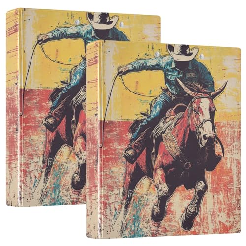 Runde Ringbücher 3,5 cm mit Tascheneinband, 1/2er-Pack, Schulbedarf, Ordner, 200 Blatt, Western Cowboy Wild West Runde Ringbücher 3,5 cm mit Tascheneinband, 1/2er-Pack, Schulbedarf, Ordner, 200 Blatt, Western Cowboy Wild West von GuoChe