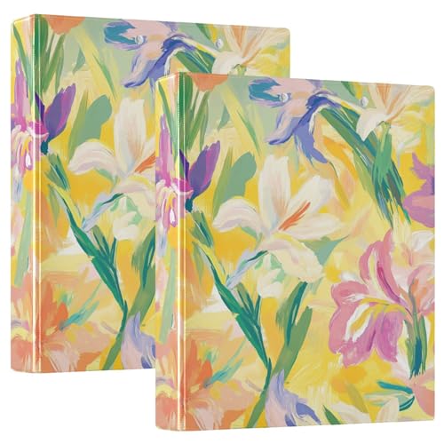 Runde Ringbücher 3,8 cm mit Klemmbrett, 1/2er-Pack, Schulbedarf, Ordner, 200 Blatt, gelbe Blumen, Lilie Runde Ringbücher 3,8 cm mit Klemmbrett, 1/2er-Pack, Schulbedarf, Ordner, 200 Blatt, gelbe Blumen, Lilie von GuoChe