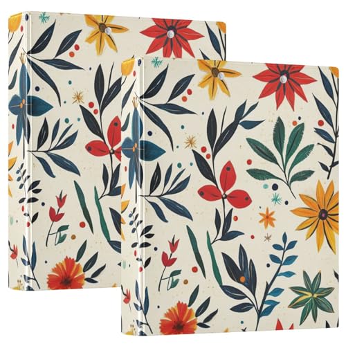Runde Ringbücher mit Taschen, 3,8 cm, 1/2 Stück, Ordner für Studenten, Hardcover, mexikanische Cinco de Mayo, Blumen, bunt Runde Ringbücher mit Taschen, 3,8 cm, 1/2 Stück, Ordner für Studenten, Hardcover, mexikanische Cinco de Mayo, Blumen, bunt von GuoChe