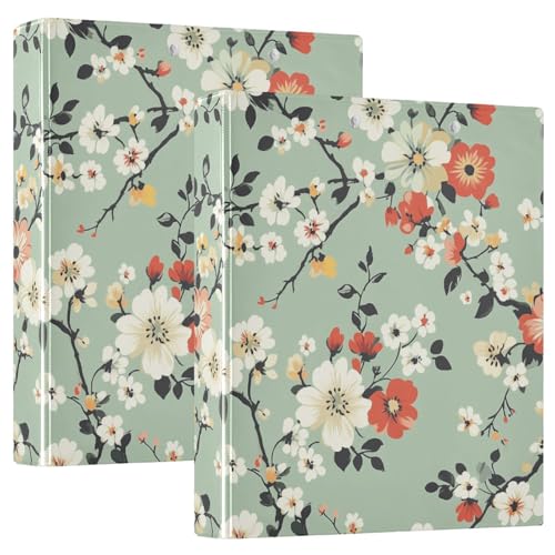 Runder Ringbuch, 3,8 cm, mit Klemmbrett, 1/2 Packungen, Ordner für die Schule, Hardcover, rote Blume und Weiß, Hellgrün Runder Ringbuch, 3,8 cm, mit Klemmbrett, 1/2 Packungen, Ordner für die Schule, Hardcover, rote Blume und Weiß, Hellgrün von GuoChe