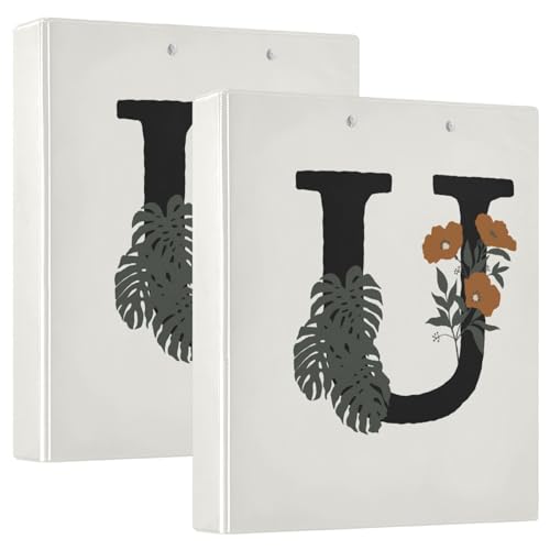 Runder Ringbuch, 3,8 cm, mit Taschen, 1/2er-Pack, für Briefgröße (27,9 x 21,6 cm), Hardcover U von GuoChe