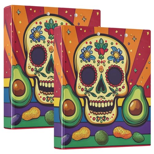 Runder Ringordner 1 und 1 1 Zoll mit Taschen 1/2 Stück Schulbedarf Binder 200 Blatt mexikanischer Stil Cinco De Mayo Askull Avocados Runder Ringordner 1 und 1 1 Zoll mit Taschen 1/2 Stück Schulbedarf Binder 200 Blatt mexikanischer Stil Cinco De Mayo Askull Avocados von GuoChe