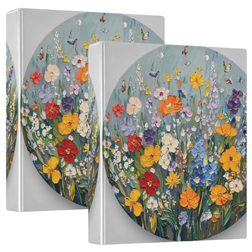 Runder Ringordner 3,8 cm mit Klemmbrett, 1/2 Packung Ordner, Collegebinder, für Studenten, Hardcover, Blumen, Hyazinthen, Ringelblume, Schmetterlinge, Salbeigrün Runder Ringordner 3,8 cm mit Klemmbrett, 1/2 Packung Ordner, Collegebinder, für Studenten, Hardcover, Blumen, Hyazinthen, Ringelblume, Schmetterlinge, Salbeigrün von GuoChe
