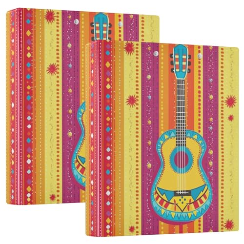 Runder Ringordner 3,8 cm mit Klemmbrett 1/2 Packung Ordner Schulbedarf 200 Blatt mexikanischer Stil Cinco de Mayo Halsketten Gitarre Runder Ringordner 3,8 cm mit Klemmbrett 1/2 Packung Ordner Schulbedarf 200 Blatt mexikanischer Stil Cinco de Mayo Halsketten Gitarre von GuoChe