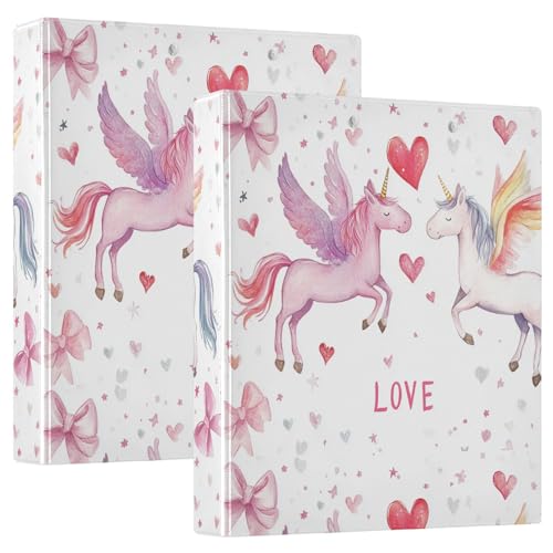 Runder Ringordner mit Tascheneinband, 27,9 x 21,6 cm, 200 Blatt "Happy Valentine's Day" Einhörner Runder Ringordner mit Tascheneinband, 27,9 x 21,6 cm, 200 Blatt "Happy Valentine's Day" Einhörner von GuoChe
