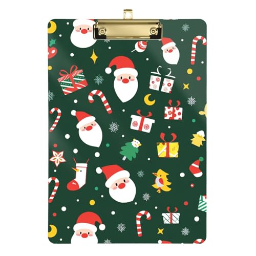 Rutschfestes Klemmbrett aus Hartfaserplatte für Polizei, Büro, Krankenschwester, Fußballtrainer, Größe 22,9 x 30,5 cm, Weihnachtsmann Rutschfestes Klemmbrett aus Hartfaserplatte für Polizei, Büro, Krankenschwester, Fußballtrainer, Größe 22,9 x 30,5 cm, Weihnachtsmann von GuoChe