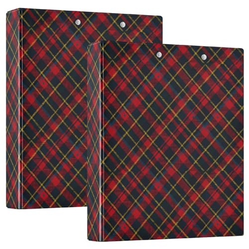 Schottisches kariertes Schwerlastordner mit Klemmbrett, 1 Packung, 3,8 cm, Büroordner, Büro, Papiere, Hardcover von GuoChe
