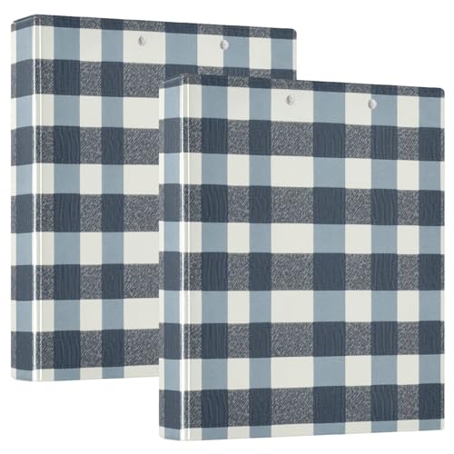 Slateblue Buffalo Plaid Check Tartan Notizbuch mit Taschen 1 Packung 3,8 cm ästhetischer Ordner Büro Busin hält 200 Blatt von GuoChe