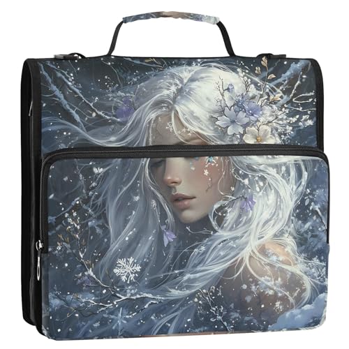 Snow Girl Fantasy Art 3 Ringe 3,8 cm Ordner Reißverschluss mit Gurt Laege Kapazität Schulbedarf Organizer geeignet für Mittelschule Snow Girl Fantasy Art 3 Ringe 3,8 cm Ordner Reißverschluss mit Gurt Laege Kapazität Schulbedarf Organizer geeignet für Mittelschule von GuoChe