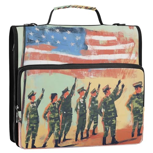 Soldaten Marching in Parade 3,8 cm 3-Ringbuch mit extra Taschen mit Schultergurt und Griff, wasserdicht, Portfolio-Organizer für Schule/Büro Soldaten Marching in Parade 3,8 cm 3-Ringbuch mit extra Taschen mit Schultergurt und Griff, wasserdicht, Portfolio-Organizer für Schule/Büro von GuoChe