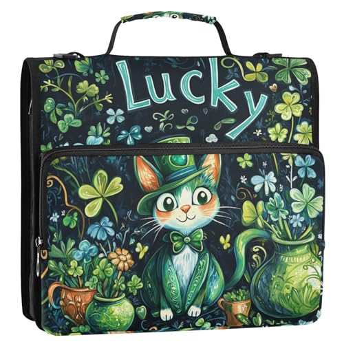 St. Patrick′s Day Ringbuch mit 3 Ringen, Reißverschluss mit Riemen, Kapazität für Schulbedarf, Organizer für Mittelschüler St. Patrick′s Day Ringbuch mit 3 Ringen, Reißverschluss mit Riemen, Kapazität für Schulbedarf, Organizer für Mittelschüler von GuoChe