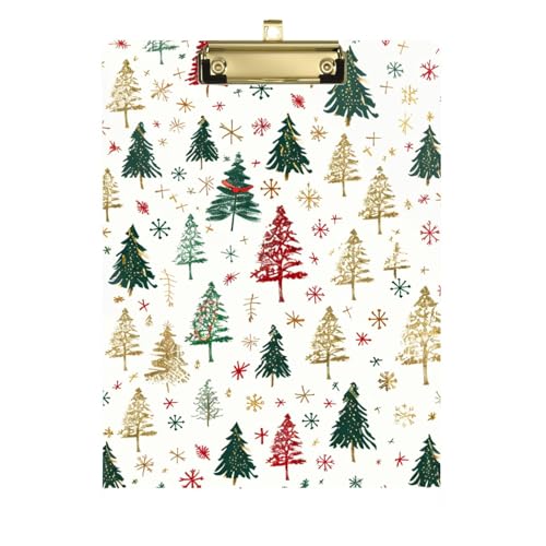 Weihnachtsbäume, flaches Klemmbrett, Loch, transparent, für Fußball, Softball, Coaching, Größe 22,9 x 30,5 cm Weihnachtsbäume, flaches Klemmbrett, Loch, transparent, für Fußball, Softball, Coaching, Größe 22,9 x 30,5 cm von GuoChe