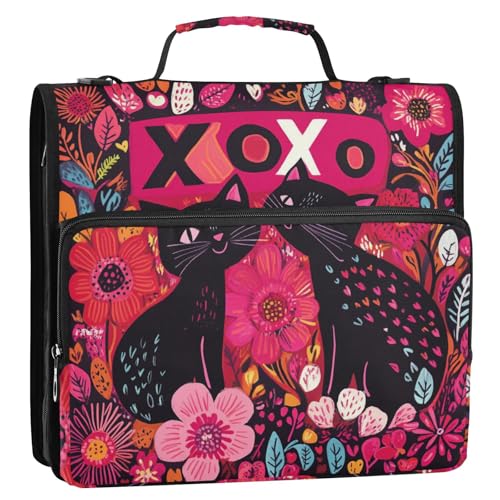 XOXO XOXO 3-Ringbuch mit Reißverschluss, mit Griff, leicht zu transportieren, Dokumenten-Organizer, Tasche für Mittelschüler XOXO XOXO 3-Ringbuch mit Reißverschluss, mit Griff, leicht zu transportieren, Dokumenten-Organizer, Tasche für Mittelschüler von GuoChe
