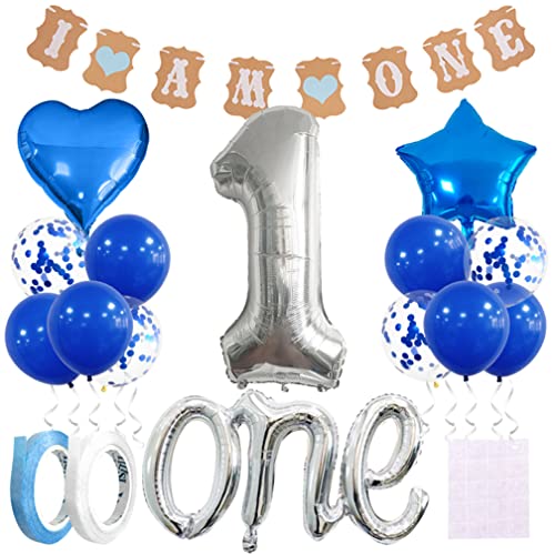 Guoguonb 1. Geburtstag Dekoration Set Blau I AM ONE Baner 40 Zoll Zahl 1 Luftballon Große One Ballon Latexballon für Deko Junge Mädchen Geburtstag Party First Birthday Dekorationen Guoguonb 1. Geburtstag Dekoration Set Blau I AM ONE Baner 40 Zoll Zahl 1 Luftballon Große One Ballon Latexballon für Deko Junge Mädchen Geburtstag Party First Birthday Dekorationen von Guoguonb