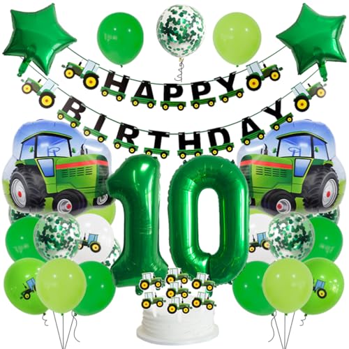 Guoguonb 10 Jahre Traktor Geburtstag Deko Grün 10. Geburtstag Junge Trecker Zahlenballon 10 Folienballon Bedruckte Ballons Banner Tortendekoration für Kindergeburtstag Partyset Dekoration Guoguonb 10 Jahre Traktor Geburtstag Deko Grün 10. Geburtstag Junge Trecker Zahlenballon 10 Folienballon Bedruckte Ballons Banner Tortendekoration für Kindergeburtstag Partyset Dekoration von Guoguonb