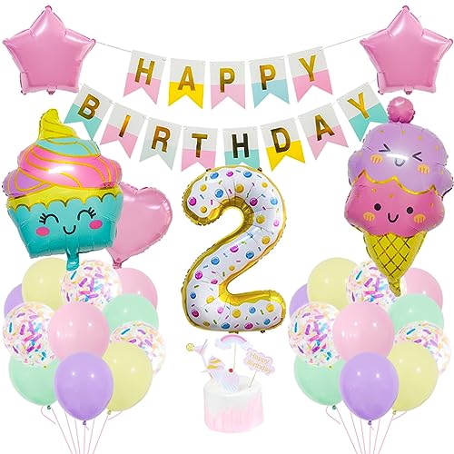 Guoguonb 2 Jahre EiscremeGeburtstag Deko Zahlenballon 2 Folienballon Bunte Luftballons Coole Sommer-Themen Themen Cupcake Tortendekoration Happy Birthday Banner für Kinder Mädchen Geburtstag Party Guoguonb 2 Jahre EiscremeGeburtstag Deko Zahlenballon 2 Folienballon Bunte Luftballons Coole Sommer-Themen Themen Cupcake Tortendekoration Happy Birthday Banner für Kinder Mädchen Geburtstag Party von Guoguonb
