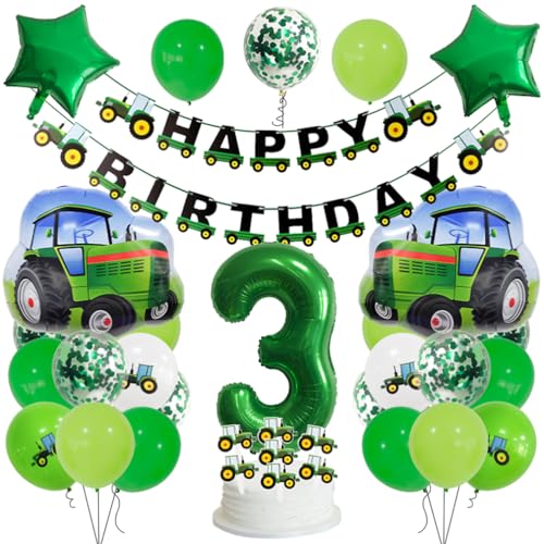 Guoguonb 3 Jahre Traktor Geburtstag Deko Grün 3. Geburtstag Junge Trecker Zahlenballon 3 Folienballon Bedruckte Ballons Banner Tortendekoration für Kindergeburtstag Partyset Dekoration Guoguonb 3 Jahre Traktor Geburtstag Deko Grün 3. Geburtstag Junge Trecker Zahlenballon 3 Folienballon Bedruckte Ballons Banner Tortendekoration für Kindergeburtstag Partyset Dekoration von Guoguonb