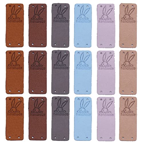 Guoguonb 30 Stück Handmade Leder Etiketten Tags Rechteckig Nähen Tuch Etiketten Label Nähen mit 4 Löchern Kaninchen-Muster Label für Nähen Knopf DIY Basteln Scrapbooking Kleidung Zubehör,5x2cm Guoguonb 30 Stück Handmade Leder Etiketten Tags Rechteckig Nähen Tuch Etiketten Label Nähen mit 4 Löchern Kaninchen-Muster Label für Nähen Knopf DIY Basteln Scrapbooking Kleidung Zubehör,5x2cm von Guoguonb