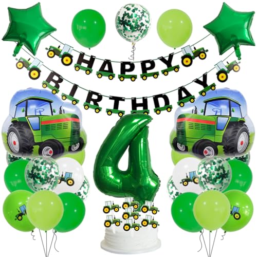 Guoguonb 4 Jahre Traktor Geburtstag Deko Grün 4. Geburtstag Junge Trecker Zahlenballon 4 Folienballon Bedruckte Ballons Banner Tortendekoration für Kindergeburtstag Partyset Dekoration Guoguonb 4 Jahre Traktor Geburtstag Deko Grün 4. Geburtstag Junge Trecker Zahlenballon 4 Folienballon Bedruckte Ballons Banner Tortendekoration für Kindergeburtstag Partyset Dekoration von Guoguonb