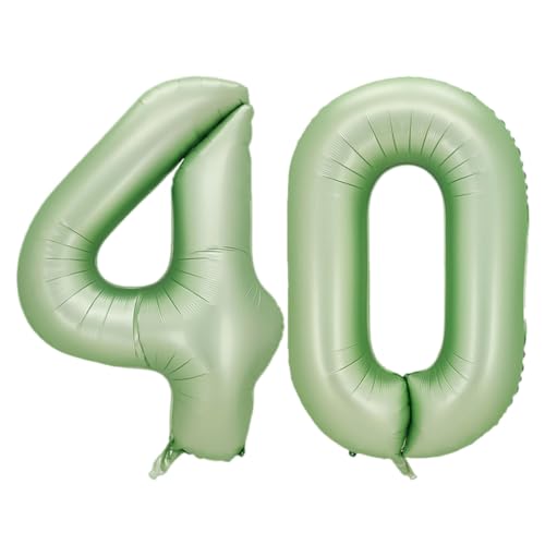 Guoguonb 40 Zoll Zahl 40. Geburtstag Deko Riesen Aufblasbar Helium Folienballon Nummer 40 Luftballons Personalisiertes Design Ballon für Gedenktag Geburtstag Dekoration (Wassermelone Grün) von Guoguonb
