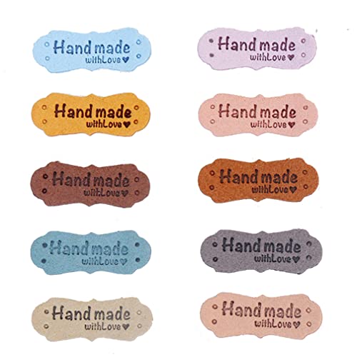 Guoguonb 50 Stück Handmade Leder Etiketten Tags Rechteckig Nähen Tuch Etiketten Label Nähen mit 4 Löchern Hand Made with Love Label für Nähen Knopf DIY Basteln Scrapbooking Kleidung Zubehör, 4.2x1.5cm Guoguonb 50 Stück Handmade Leder Etiketten Tags Rechteckig Nähen Tuch Etiketten Label Nähen mit 4 Löchern Hand Made with Love Label für Nähen Knopf DIY Basteln Scrapbooking Kleidung Zubehör, 4.2x1.5cm von Guoguonb