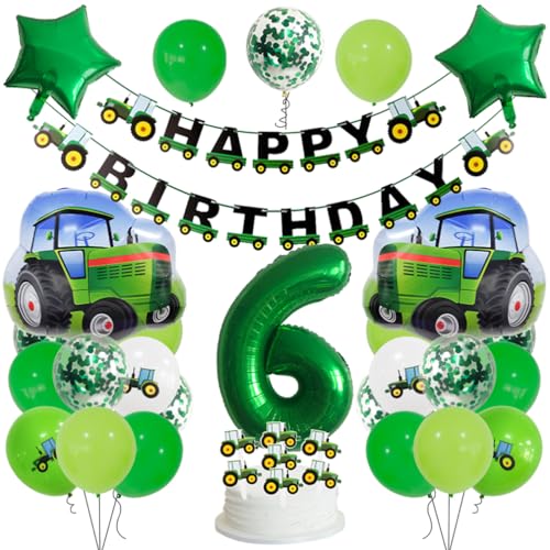 Guoguonb 6 Jahre Traktor Geburtstag Deko Grün 6. Geburtstag Junge Trecker Zahlenballon 6 Folienballon Bedruckte Ballons Banner Tortendekoration für Kindergeburtstag Partyset Dekoration Guoguonb 6 Jahre Traktor Geburtstag Deko Grün 6. Geburtstag Junge Trecker Zahlenballon 6 Folienballon Bedruckte Ballons Banner Tortendekoration für Kindergeburtstag Partyset Dekoration von Guoguonb