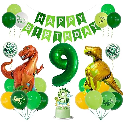Guoguonb 9 Jahre Dino Geburtstag Deko Zahlenballon 9 Folienballon Luftballons Dinosaurier Themen Cupcake Tortendekoration Happy Birthday Banner für Kindergeburtstag Dinosaurier Partyset Dekoration Guoguonb 9 Jahre Dino Geburtstag Deko Zahlenballon 9 Folienballon Luftballons Dinosaurier Themen Cupcake Tortendekoration Happy Birthday Banner für Kindergeburtstag Dinosaurier Partyset Dekoration von Guoguonb
