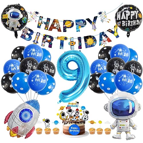 Guoguonb 9. Geburtstag Weltraum Party Deko Astronauten Raketen Folienballon Luftballons Space theme Cupcake Topper Tortendekoration Happy Birthday Banner für 9 Jahre Jungen Birthday Decorations Guoguonb 9. Geburtstag Weltraum Party Deko Astronauten Raketen Folienballon Luftballons Space theme Cupcake Topper Tortendekoration Happy Birthday Banner für 9 Jahre Jungen Birthday Decorations von Guoguonb