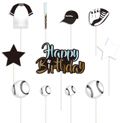 Guoguonb Baseball Tortendekorationen 1 Groß Happy Birthday Cake Topper und 20 Stück Baseball -Zubehör Cupcake für Baseball Thema Kuchen Deko Kinder Geburtstagsparty Dekoration Guoguonb Baseball Tortendekorationen 1 Groß Happy Birthday Cake Topper und 20 Stück Baseball -Zubehör Cupcake für Baseball Thema Kuchen Deko Kinder Geburtstagsparty Dekoration von Guoguonb