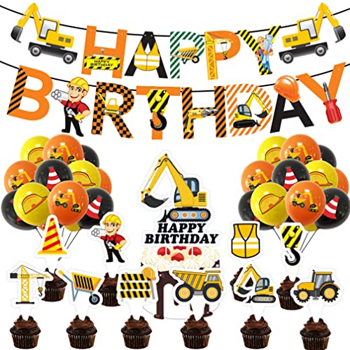 Guoguonb Baufahrzeug-Thema Geburtstag Party Deko Bagger Luftballons Baufahrzeuge Cupcake Topper Happy Birthday Banner für Bau Themen Kinder Geburtstag Deko Tortendekoration Guoguonb Baufahrzeug-Thema Geburtstag Party Deko Bagger Luftballons Baufahrzeuge Cupcake Topper Happy Birthday Banner für Bau Themen Kinder Geburtstag Deko Tortendekoration von Guoguonb