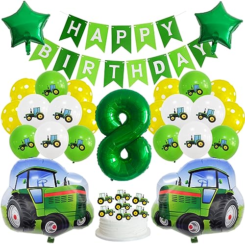 Guoguonb Grün 8 Jahre Traktor Geburtstag Deko Happy Birthday Banner Zahlenballon 8 Folienballon Bedruckte Ballons Traktor Tortendekoration für Kindergeburtstag Partyset Dekoration Guoguonb Grün 8 Jahre Traktor Geburtstag Deko Happy Birthday Banner Zahlenballon 8 Folienballon Bedruckte Ballons Traktor Tortendekoration für Kindergeburtstag Partyset Dekoration von Guoguonb