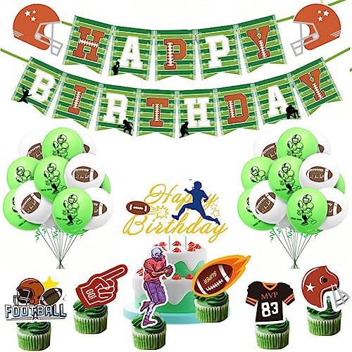Guoguonb Rugby-Thema Geburtstag Party Deko Rugby Luftballons Football Cupcake Topper Happy Birthday Banner für Super Bowl Themen Kinder Geburtstag Deko Tortendekoration Guoguonb Rugby-Thema Geburtstag Party Deko Rugby Luftballons Football Cupcake Topper Happy Birthday Banner für Super Bowl Themen Kinder Geburtstag Deko Tortendekoration von Guoguonb