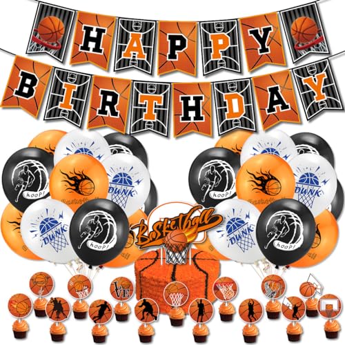 Guoguonb Thema Basketball Geburtstag Party Dekoration Bedruckte Ballons Basketball Tortendekoration Happy Birthday Banner für Basketballfan Geburtstagsdeko Kinder Birthday Decorations Guoguonb Thema Basketball Geburtstag Party Dekoration Bedruckte Ballons Basketball Tortendekoration Happy Birthday Banner für Basketballfan Geburtstagsdeko Kinder Birthday Decorations von Guoguonb