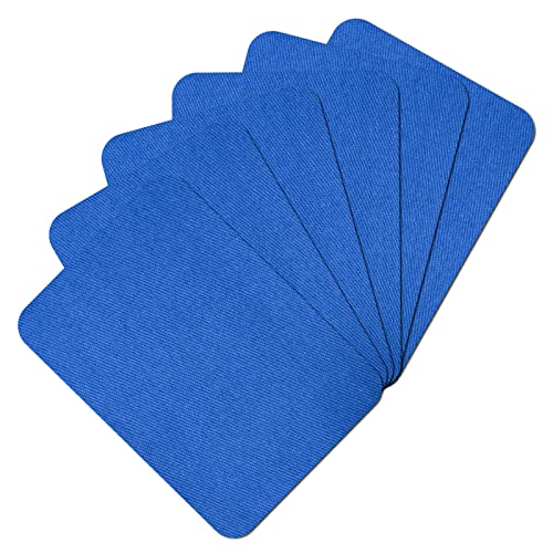 Guokuai Hochwertige Stoffreparaturflicken zum Aufbügeln für Kleidung innen und außen, stärkster Kleber, 100 % Baumwolle, 7,5 x 10,5 cm, Königsblau, 6 Stück von Guokuai