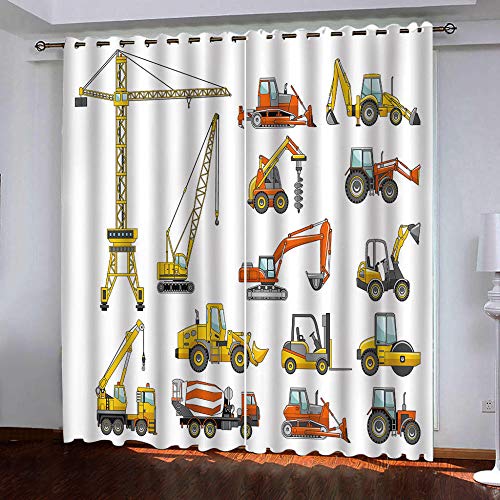 JYNVOAT Vorhang Blickdicht Kinderzimmer - Thermo Gardinen Blickdicht Bagger, Baufahrzeug Vorhänge für Schlafzimmer Dekoschal Ösenvorhang,Farbe, 2er Set B 70 x H 160 cm JYNVOAT Vorhang Blickdicht Kinderzimmer - Thermo Gardinen Blickdicht Bagger, Baufahrzeug Vorhänge für Schlafzimmer Dekoschal Ösenvorhang,Farbe, 2er Set B 70 x H 160 cm von Guoml